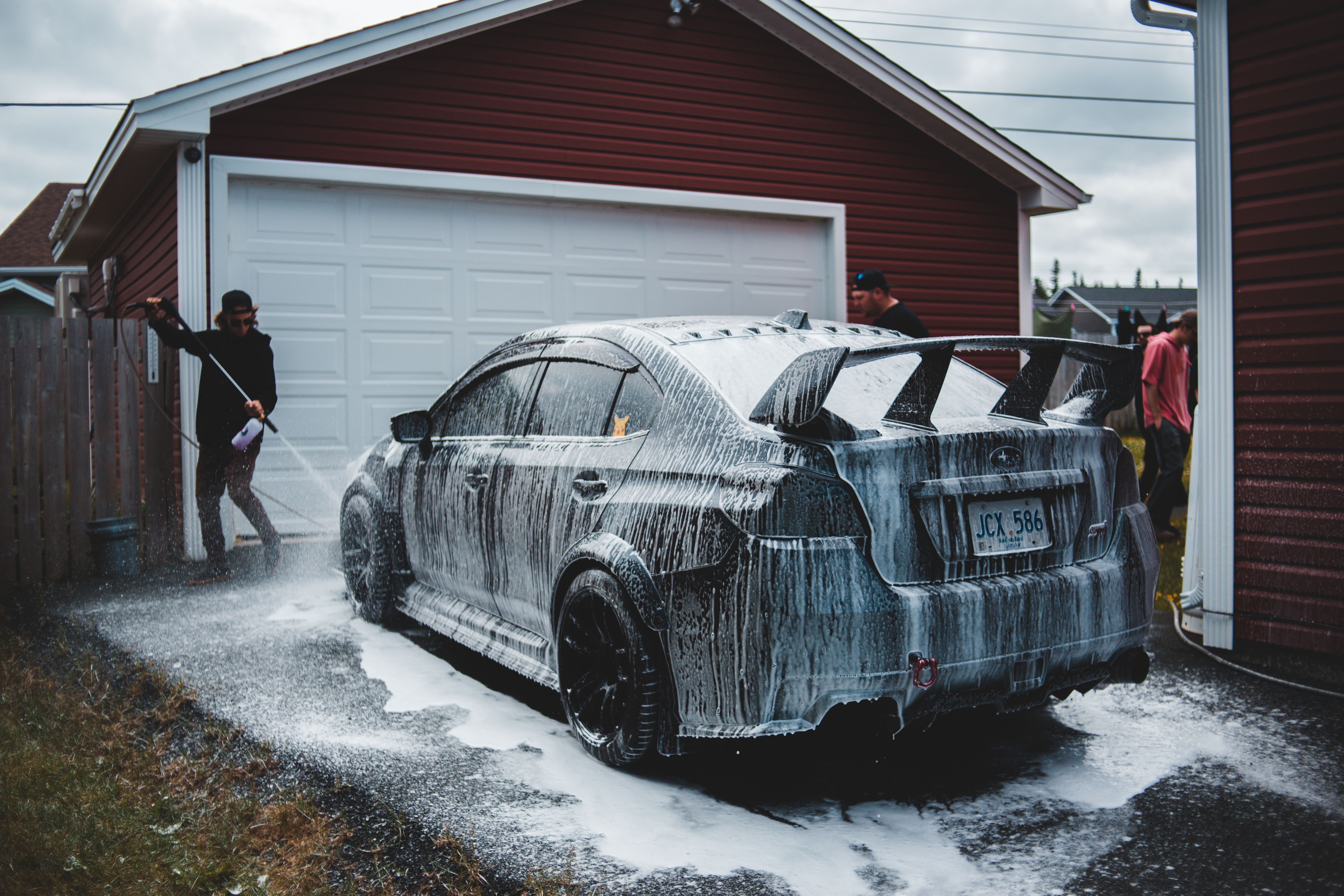 Clean silver car exterior